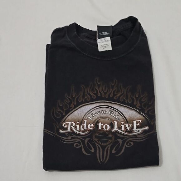 Harley-Davidson Black Graphic T-Shirt vintage size large - Picture 7 of 8